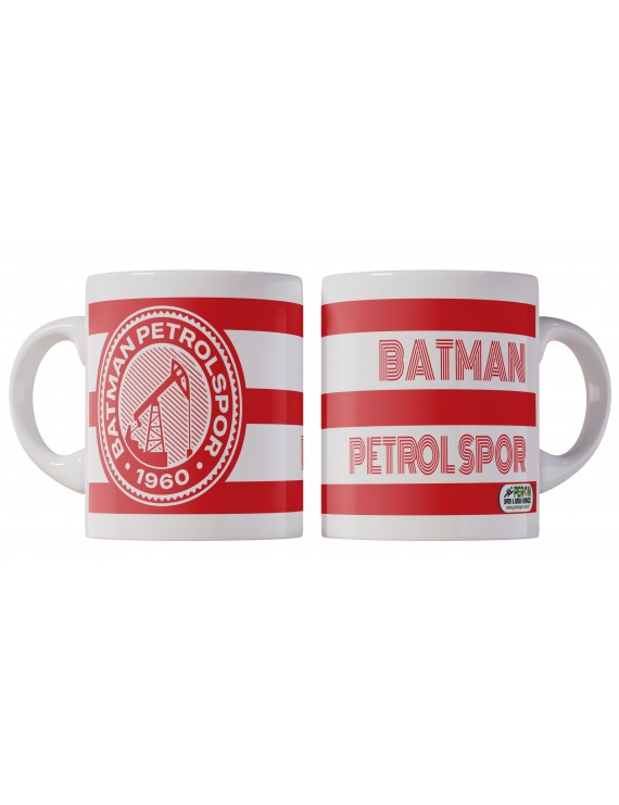 Kırmızı Beyaz Çizgili Batman Petrolspor Taraftar Kupa bardak  